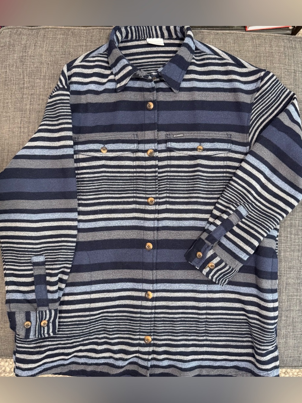 SALE Columbia Blue Striped Men's Button-Down Shirt